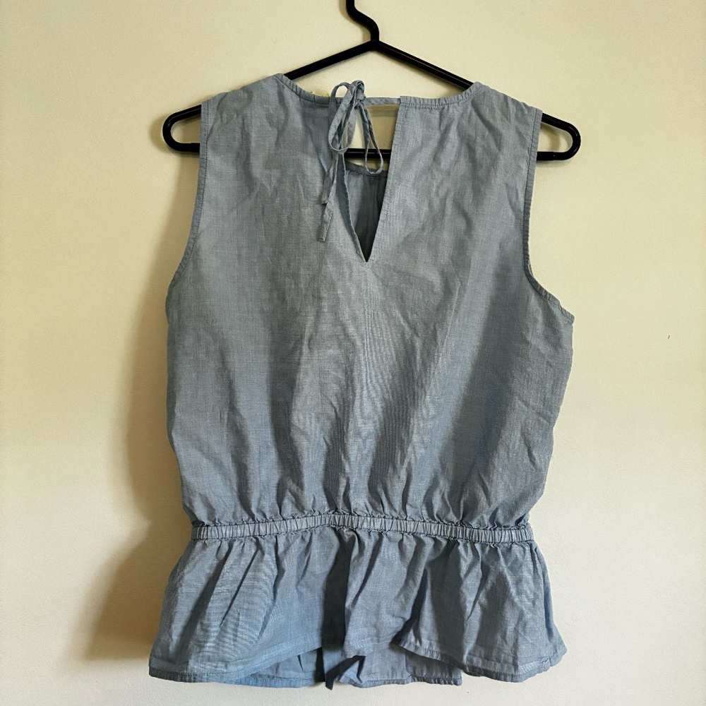 Treasure Bond Blue Cotton Summer Blouse Size Medium